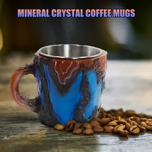 Resin Like Crystal Mineral Coffee Mug Colorful Crystal Mug For Home Office Gift - Picture 1 of 12