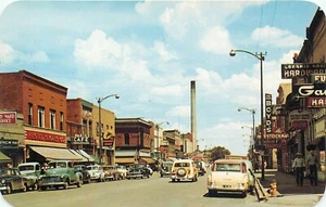 LARAMIE WYOMING ZWEITE STRASSE VINTAGE STRASSENSZENE POSTKARTE ANSICHT - Bild 1 von 2