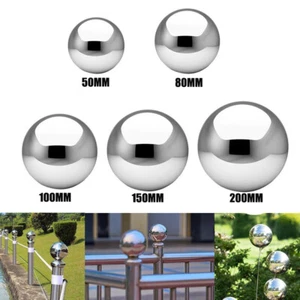 Stainless Steel 50-200mm Hollow Ball Mirror Sphere Home Garden Decorative Silver - Picture 1 of 25