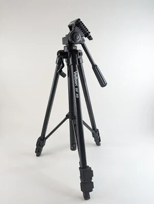 Genuine Velbon (DF-40) Tripod w/ Bag -Black Portable 3-way Pan Head Photo/Video  - Image 1 of 4
