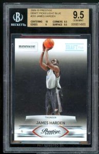 James Harden Rookie 2009-10 Panini Prestige Draft Picks Light Blue #203 BGS 9.5