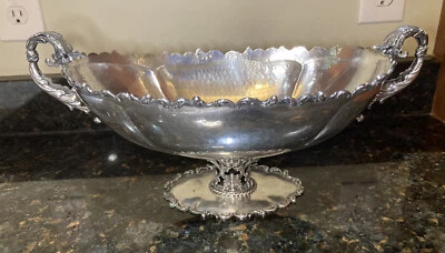 Trofeo/tazón Bonura & Cusimano martillado .800 plata patas grandes doble mango Foto 1 de 4