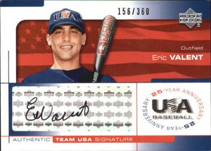 2004 USA Baseball 25th Anniversary Signatures Black Ink #VAL Eric Valent/360