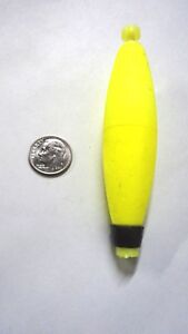 Betts 3" Snap-On Weighted Cigar Bobber, PACK OF 5, Yellow Chartreuse #B4BW-50Y