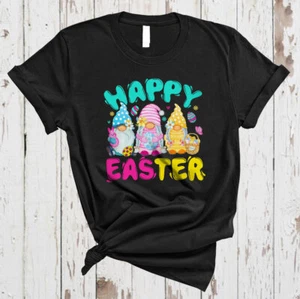 Happy Easter Cute Easter Colorful Bunny Gnomes With Easter Egg Hunting T-Shirt - Picture 1 of 3