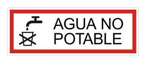 Agua no potable Sign 175x65 mm Aluminium UV-Resistant Weatherproof adhesive - Picture 1 of 1