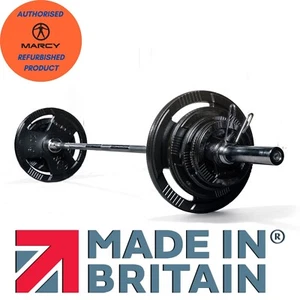 100kg Weight Set Steel 7ft Olympic Barbell MARCY ECO Made in Britain Home Gym - Picture 1 of 10
