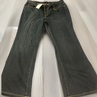 Jeans jeans escuro Venezia feminino 18 ajuste médio - Stretch Flare - Novo com etiquetas - Imagem 1 de 4