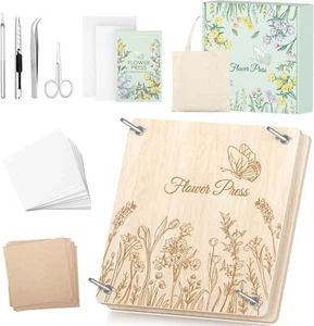 Wakhow Flower Press Kit, 11.02 X 11.02 Large Wooden Flower Press, Flower Kit For - Picture 1 of 7