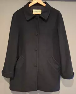 DIESEL Navy Blue Lined Jacket Pea P Coat Wool Blend Women’s Size 10 Made In Aus - Picture 1 of 20