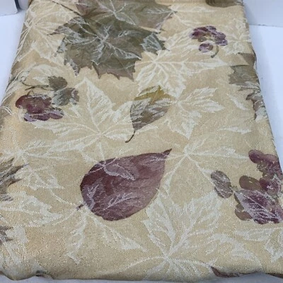秋季秋叶桌布 58 英寸 X 98 英寸金色绿色紫色浮雕口音 — 第 1/4 张图片
