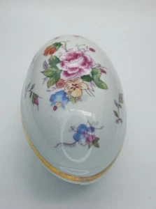 VINTAGE LEFTON EIER SCHMUCK DECKELSCHALE FLORAL ROSE DESIGN 2209 HANDBEMALT - Bild 1 von 9