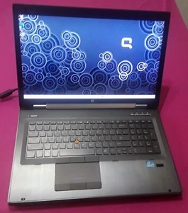 HP 8770w elitebook laptop I7-3740qm 2.7-3.7Ghz 16GB ram 256GB NVIDIA M3000M W10 - Picture 1 of 10