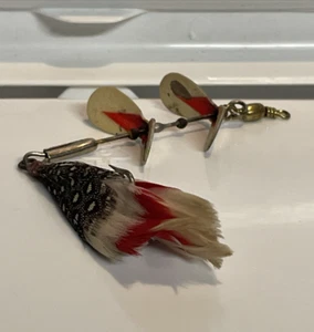 Old Pflueger Luminous Tandem Spinner No. Señuelo de pesca con plumas 1998 talla 1/0 - Imagen 1 de 12