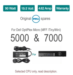 Cargador 90W Original Dell OptiPlex Micro 5000 7000 Adaptador de Fuente de Alimentación CA Reino Unido - Imagen 1 de 1