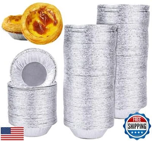 Yesland 500 Pack Aluminum Foil Egg Tart Molds, 2.8 Inch Disposable Pie Tins P - Picture 1 of 5