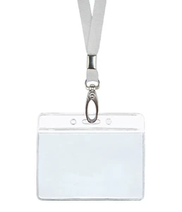 Blanco Identificación Lanyard Cuello Correa Cuerda Clip Y Horizontal Placa Card - Bild 1 von 1