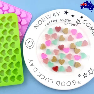 55 Love Heart Silicone Mould Chocolate Mold Candy Gummy Maker Ice Jelly Tray AU - Picture 1 of 5