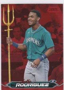 JULIO RODRIGUEZ Topps Stadium Club ROTE VERSION Baseball SEATTLE MARINERS TRIDENT - Bild 1 von 2