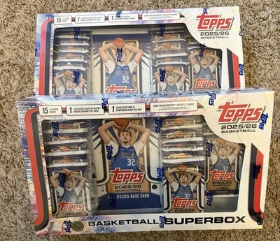 2x 2025 Topps NBA Costco Superbox Bundle - W/ Oversized  Card (15 Packs Per Box) - Image 1 of 2