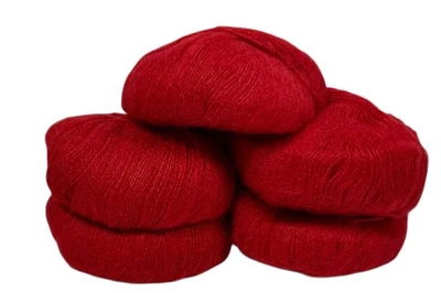 Bolas de hilo 10 mohair 60 % y acrílico 40 % cada día festivo rojo cálido suave Foto 1 de 2