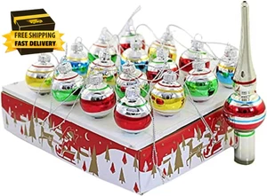 Kurt Adler Miniature Ornaments and Treetop, Set of 16 - Picture 1 of 5