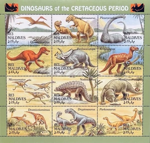 MALDIVES DINOSAURS OF THE CRETACEOUS PERIOD STAMPS SHEET 1994 MNH PARKOSAURUS - Picture 1 of 1