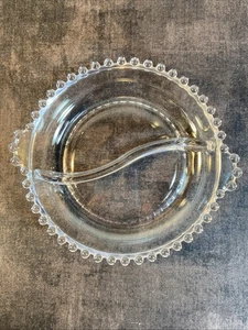Imperial Candlewick-Round Divided Dish With Handles-Candy/ Relish-Vintage - Picture 1 of 11