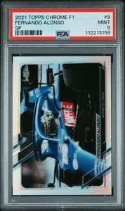2021 TOPPS CHROME FORMULA 1 #9 FERNANDO ALONSO SP PSA 9 - Picture 1 of 2