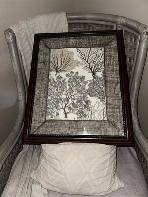 "Tela hecha a mano arte fondo océano coral 18,5""x22,5""" Foto 1 de 2