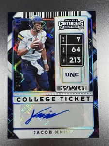 2020 Panini Contenders Jacob Knipp Auto RC College Ticket Cracked Ice /15 UNC SP - Picture 1 of 8