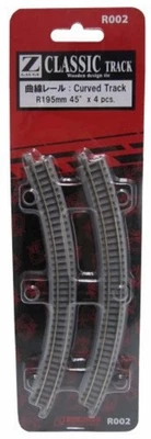 Rokuhan Z Scale 1/220 Scale R002 R195mm 45deg Curved Track 4 pcs F/S w/Tracking# - Image 1 of 3