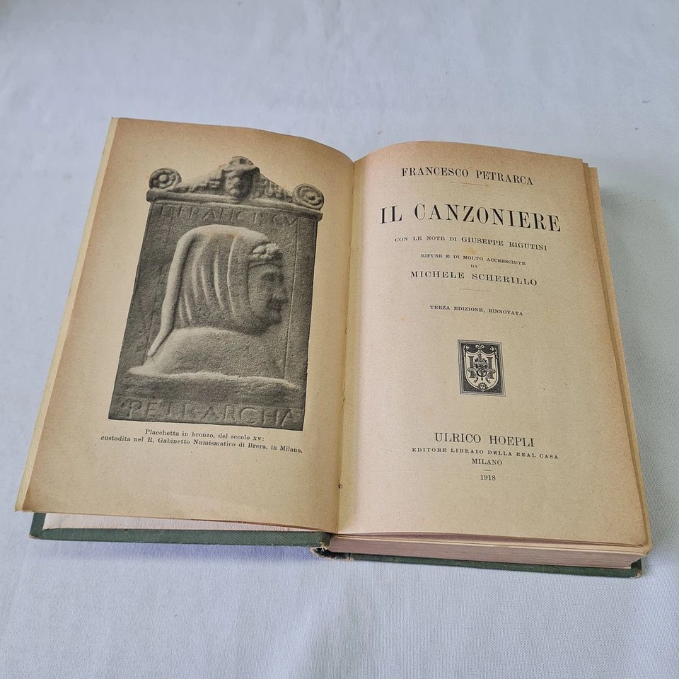 (Francesco Petrarca) Il canzoniere 1918 Hoepli note Rigutini - Immagine 1 di 1