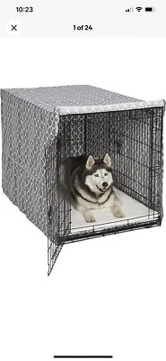 "Cubierta de caja de perro de 42"" cubierta de caja de privacidad para perros MidWest gris" Foto 1 de 4