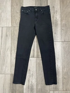 Polo Ralph Lauren Skinny Stretch Jeans Girls Size 18 Black Denim Mid Rise 28X28 - Picture 1 of 12