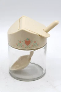 Contenitore zucchero vetro flip top vintage Corelle Gemco Forever Yours cuore flip top - Foto 1 di 5