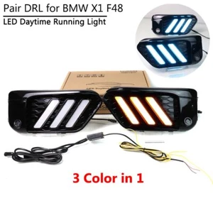 Luz de circulación diurna LED con giro para BMW X1 F48 2016 2017 2018 2019 DRL 3 colores - Imagen 1 de 14