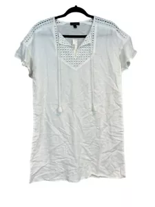 J. Abito o costume da bagno copricostume Crew nuovo con etichetta bianco con occhielli taglia S - Foto 1 di 3