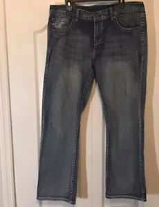 T.K. Axel Jeans Vintage Boot Cut Distressed Cotton Blend Denim Jeans 38 x 32 - Picture 1 of 5