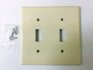 (10 pc) *NEW* Toggle 2-Gang Wall Plate Cover Ivory Unbreakable LEXAN High grade - Picture 1 of 1