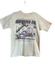 Dr Luckys D Lab Vtg Tee Drivers Ed Lead Foot Larry LARGE Shirt M Race Car Speed - Picture 1 of 12