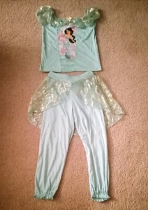 Girl's  Disney  Princess Jasmine 2 piece light green pajama set size 8 - Picture 1 of 4