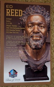 PRO FOOTBALL HALL OF FAME "BUST POSTCARD," ED REED, Class 2019 (3.5" x 5.5") New - Picture 1 of 3