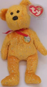 Jahrzehnt 10 Jahre Jubiläum 2003 TY Beanie Babys 9" Zoll Spielzeug Teddy kostenloser UK-Versand - Bild 1 von 1