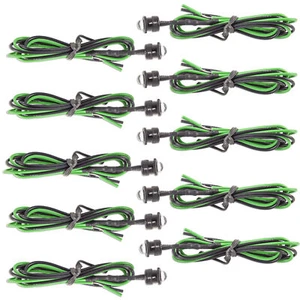 resistor Green Motorcycle Turn Signal 10x 5mm LED Diode Mounting Shroud Display - Picture 1 of 4