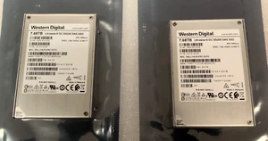grade a/b PAIR Western Digital 2.5" 7.68TB 12Gbps SAS SSD ULTRASTAR 0TS1440 - Photo 1/2