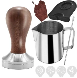 51mm Coffee Tamper Set Barista Kit for Portafilter Machine Wooden Espresso Ta... - Picture 1 of 9
