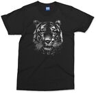 Tiger Print Art T-Shirt Animal Head Siberian Cat Wildlife Nature Jungle Unisex