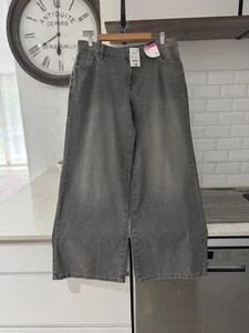 Brand New - Grey Wide Leg Denim Jeans - Size 14 - Picture 1 of 3