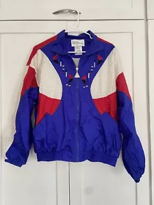 Vintage wilson windbreaker Colorblock Red White Blue Lined Size L Americana - Picture 1 of 4